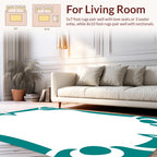 Teal Abstract Organic Border Design Rug