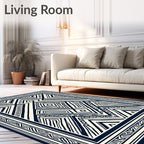 Bold Geometric Inlay Pattern Rug