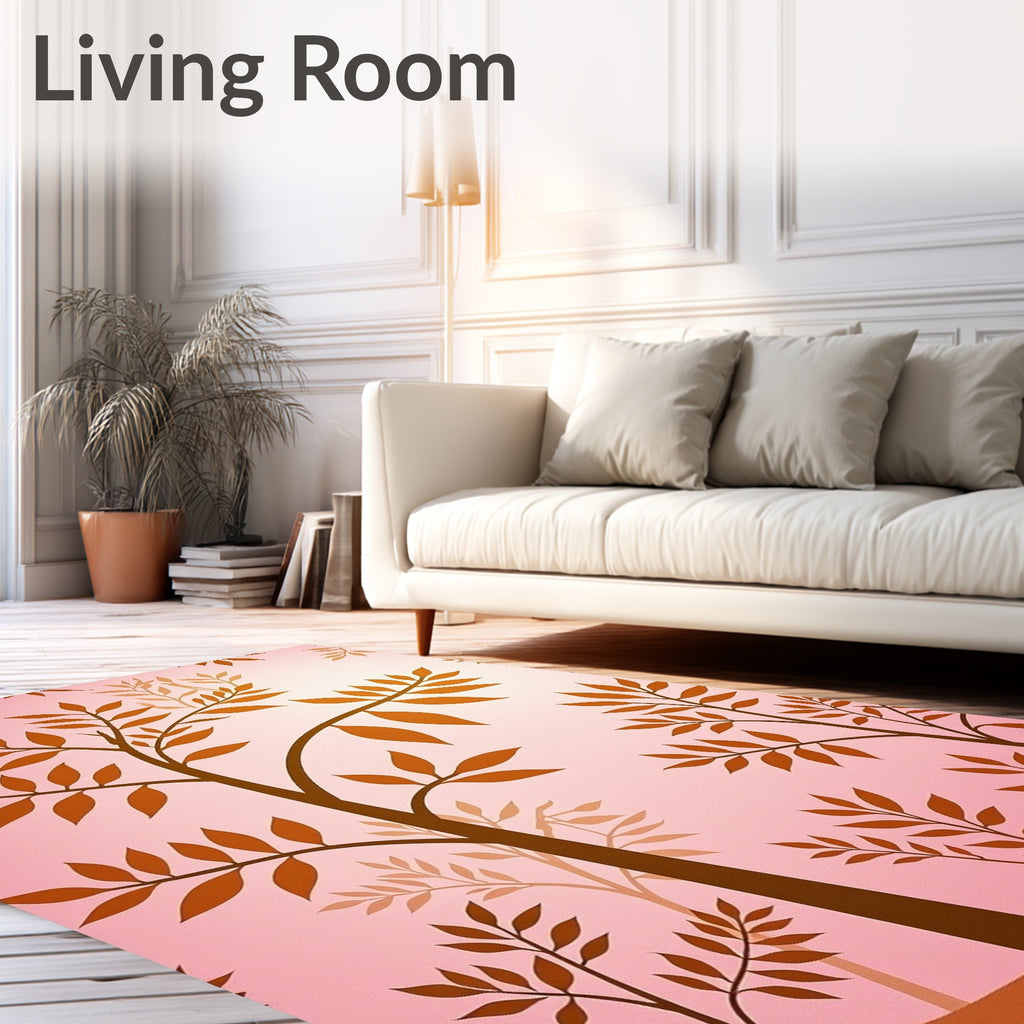 Autumn Branches In Pink Hues Rug