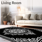 Monochromatic Ornamental Mandala Design Rug