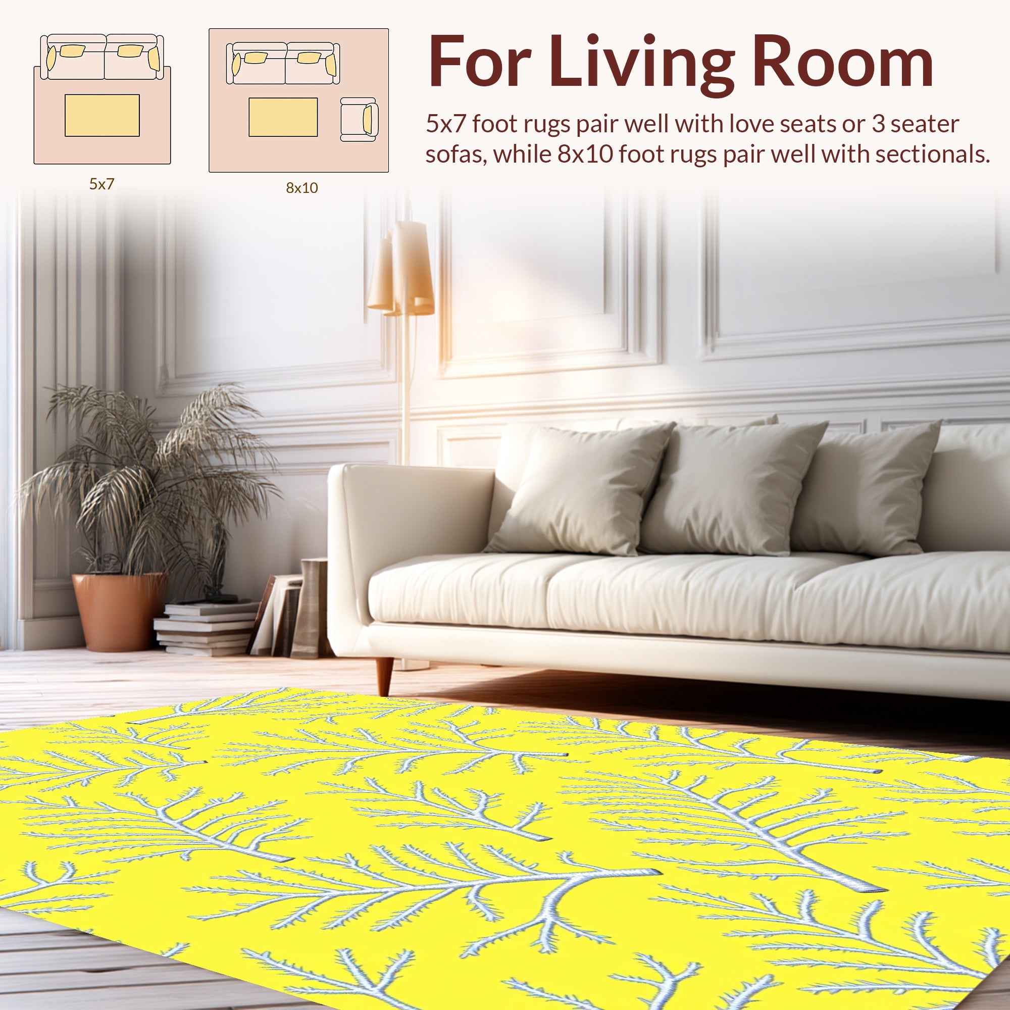 Coral Branch Pattern Rug