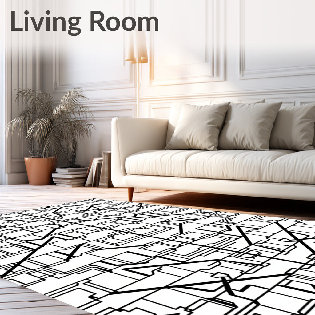 Geometric Hard Edge Pattern Rug