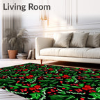 Festive Holly Berry Garland Pattern Rug
