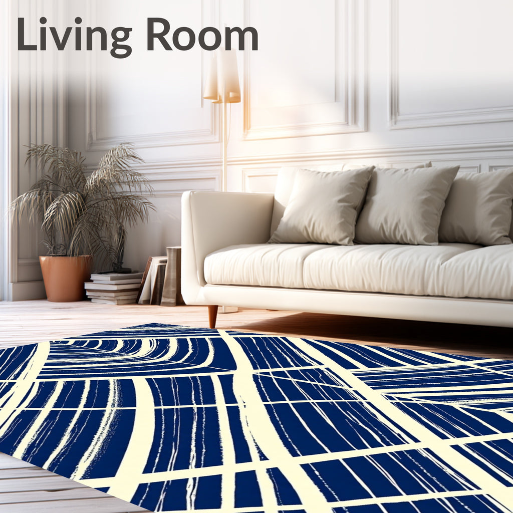 Abstract Intersecting Lines Design Rug