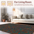 Swirling Pattern In Warm Tones Rug
