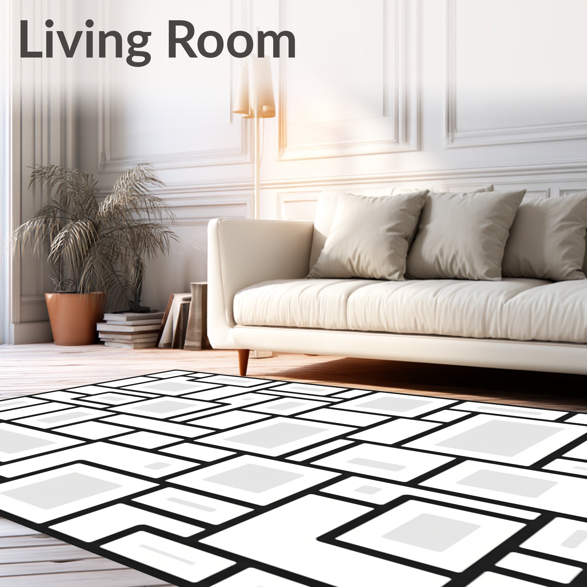 Block Grid Abstract Pattern Rug