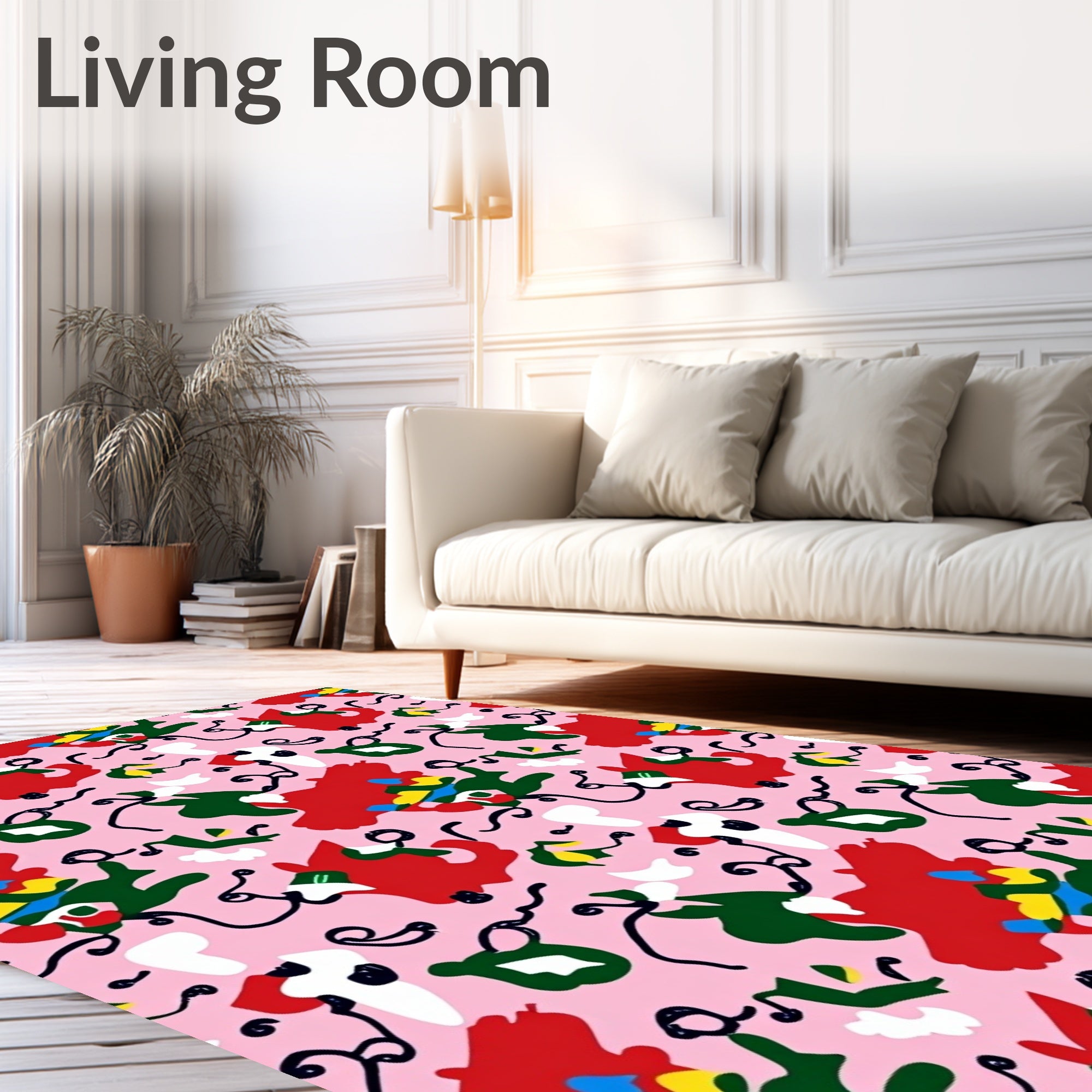 Abstract Colorful Shapes Pattern Rug