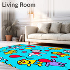Playful Puppy Balloon Pattern Rug