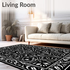 Intricate Floral Vine Art Nouveau Design Rug