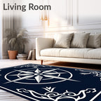 Nautical Compass Rose Graphic Rug
