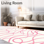 Whimsical Pink Swirl Abstract Rug