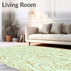 Elegant Swirling Floral Vine Pattern Rug