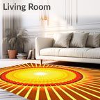 Radiant Sunburst Geometric Pattern Rug