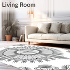 Symmetrical Radial Starburst Pattern Rug