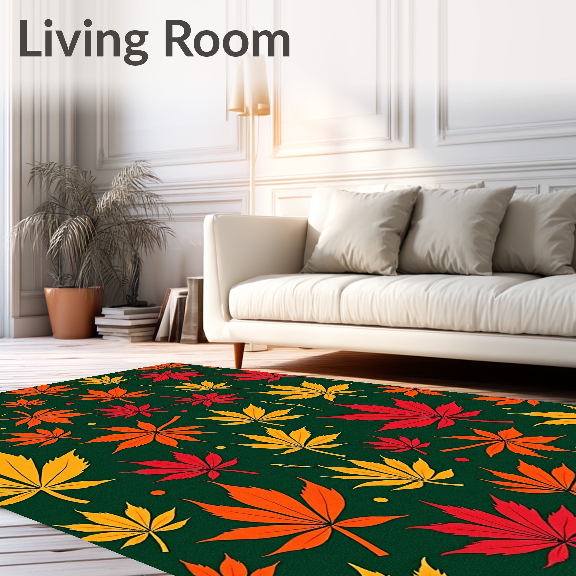 Autumn Maple Leaf Pattern Rug