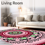 Mandala Floral Patterned Textile Design Rug