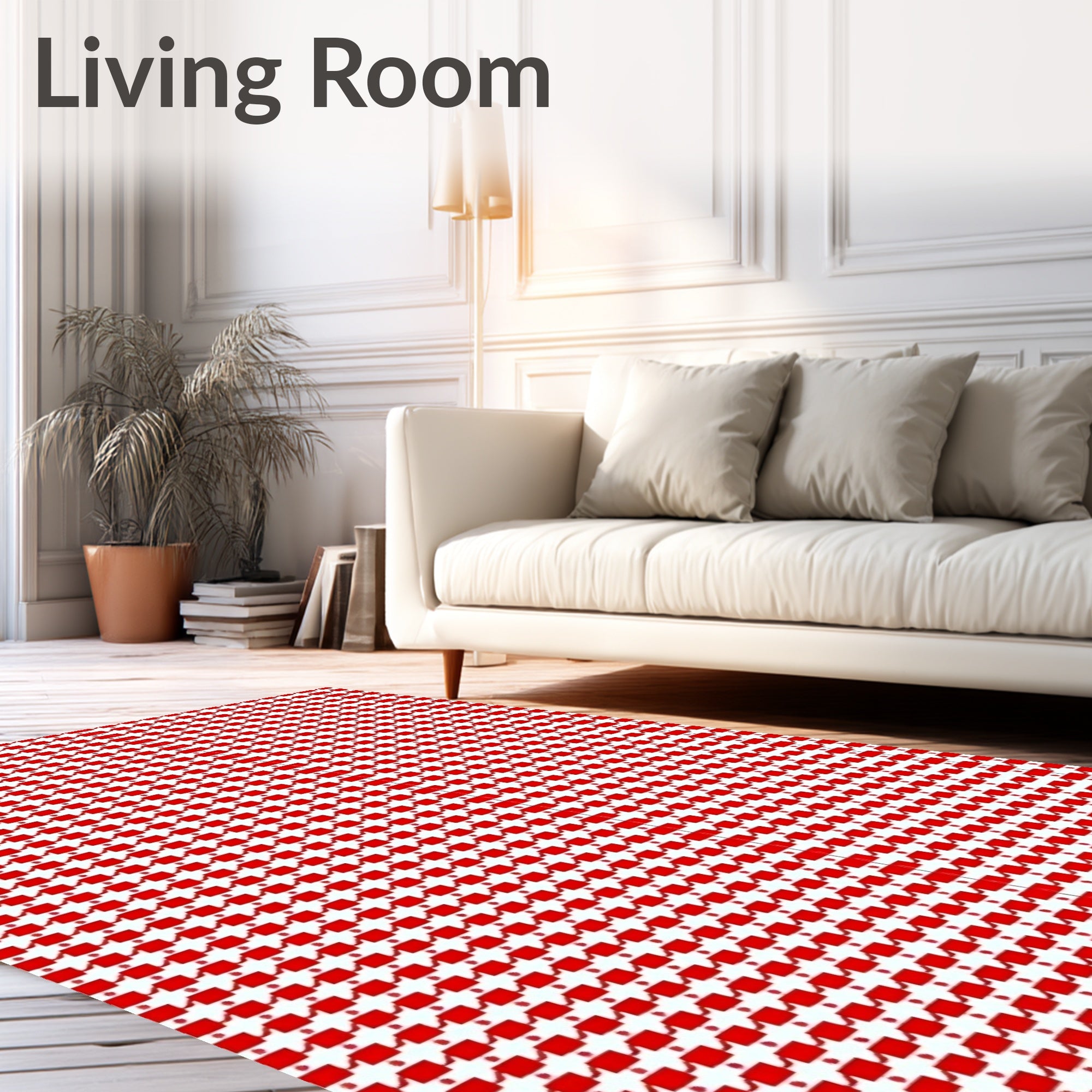 Classic Houndstooth Patterned Rug