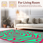 Vibrant Maze Swirl Abstract Pattern Rug