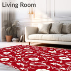 Classic Floral Swirl Red Pattern Rug