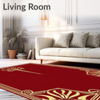 Golden Floral Art Nouveau Design Rug