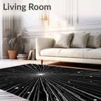 Retro Starburst Graphic Pattern Rug