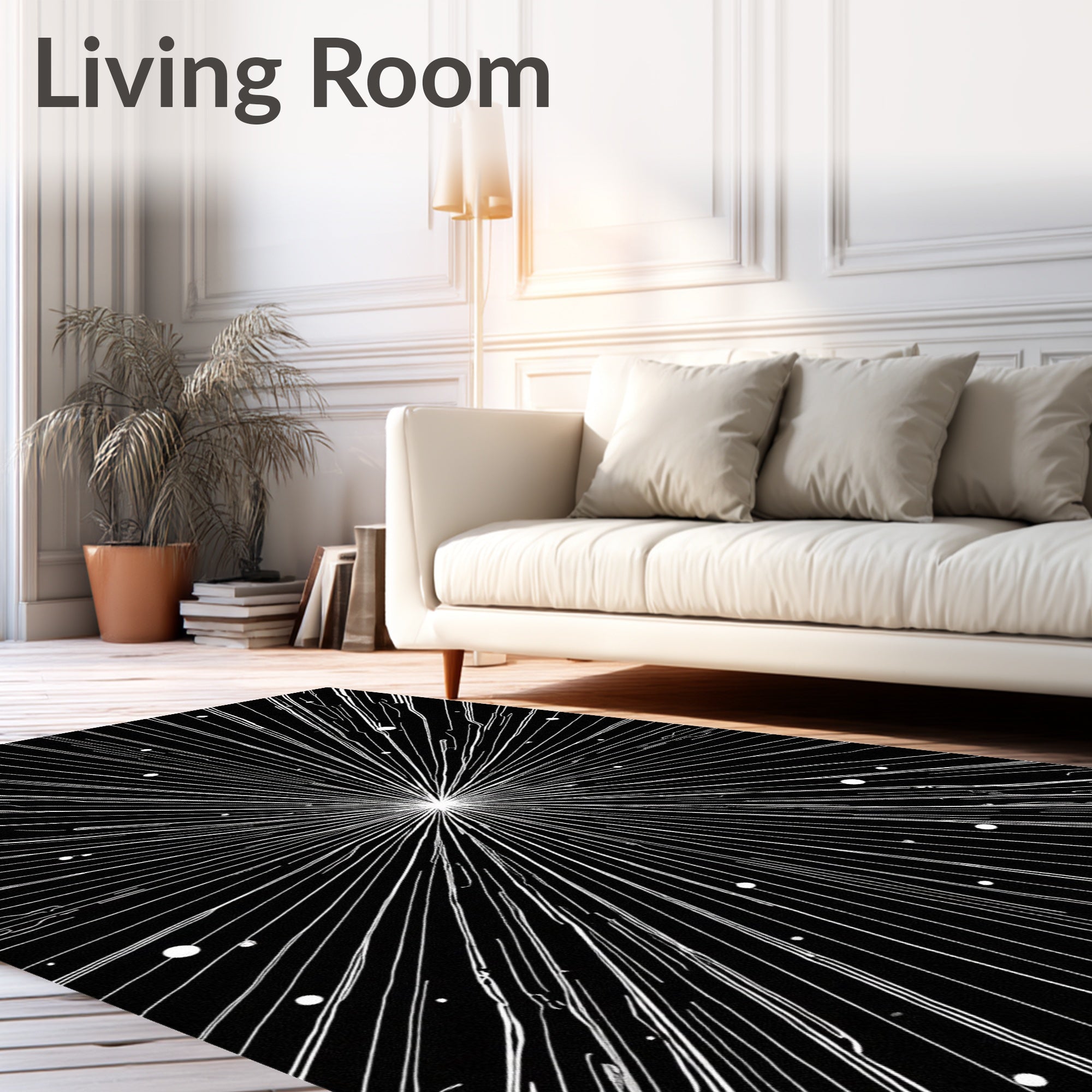 Retro Starburst Graphic Pattern Rug