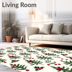 Festive Pinecone Berry Pattern Rug
