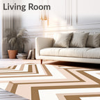 Geometric Chevron Warm Neutral Pattern Rug