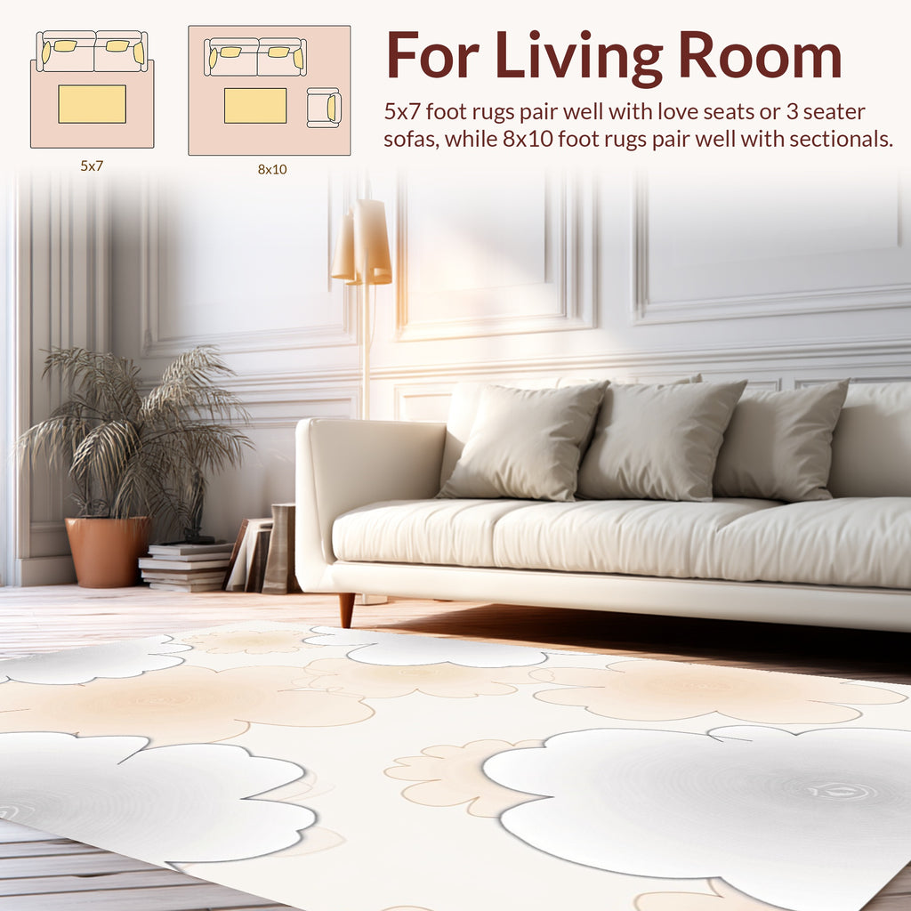 Soft Floral Cloud Pattern Rug