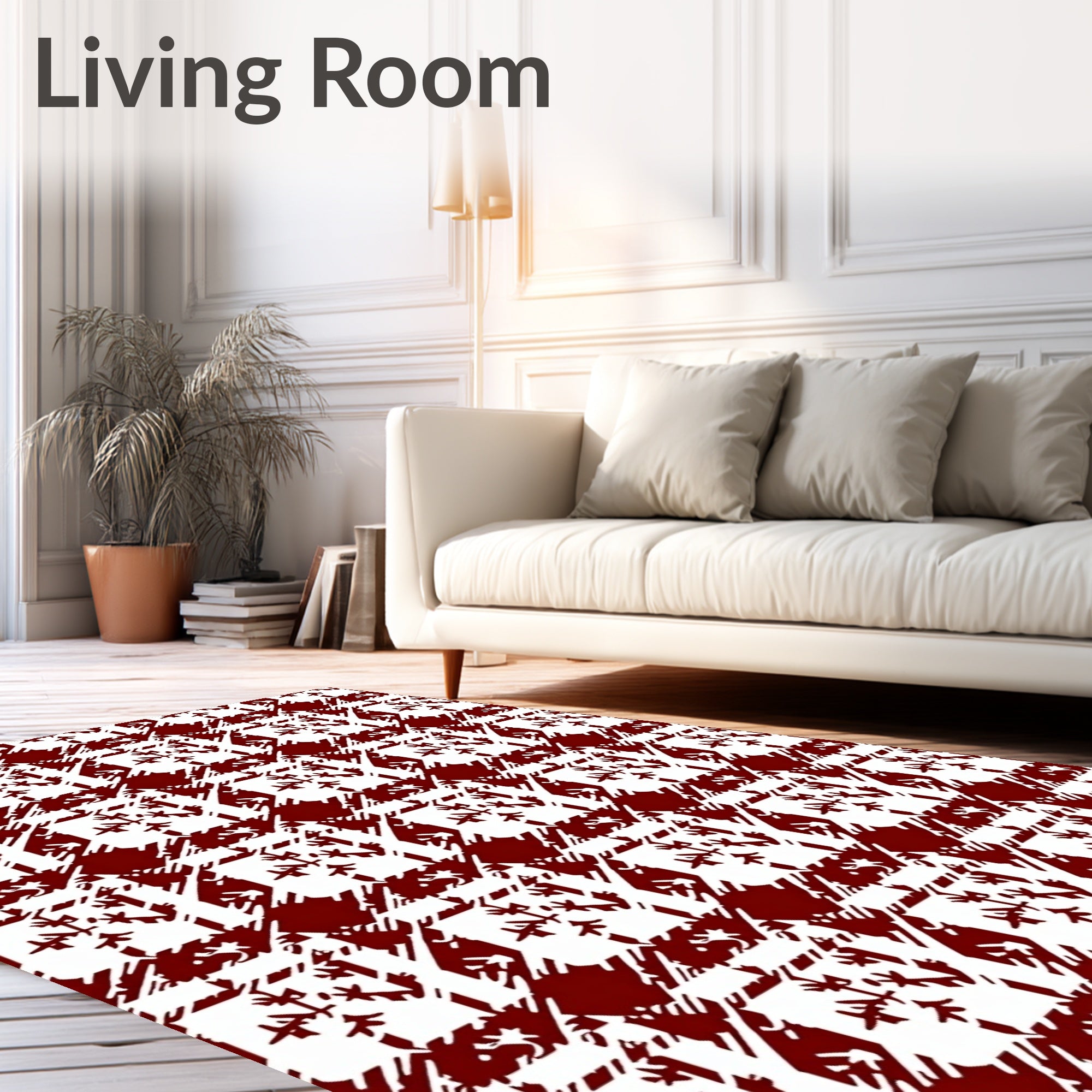 Plaid Snowflake Festive Pattern Rug