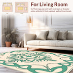 Elegant Teal Scrollwork Floral Medallion Rug