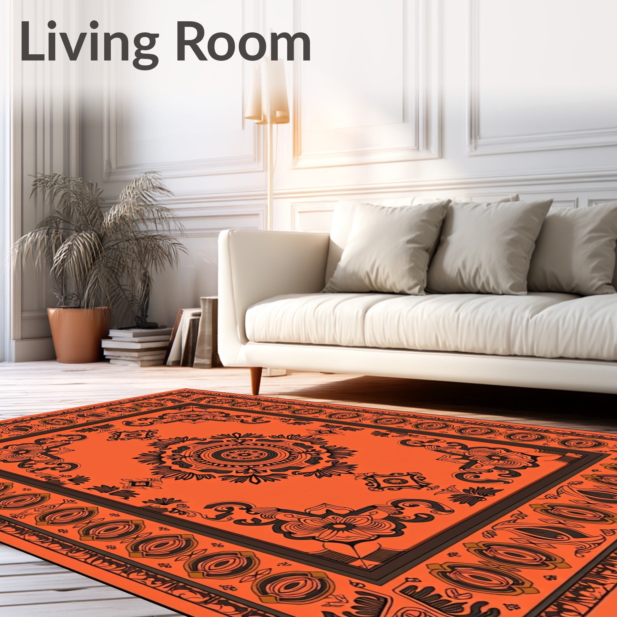 Vintage Floral and Geometric Inspired Rug