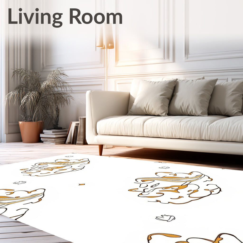 Abstract Swirls Lines Pattern Rug