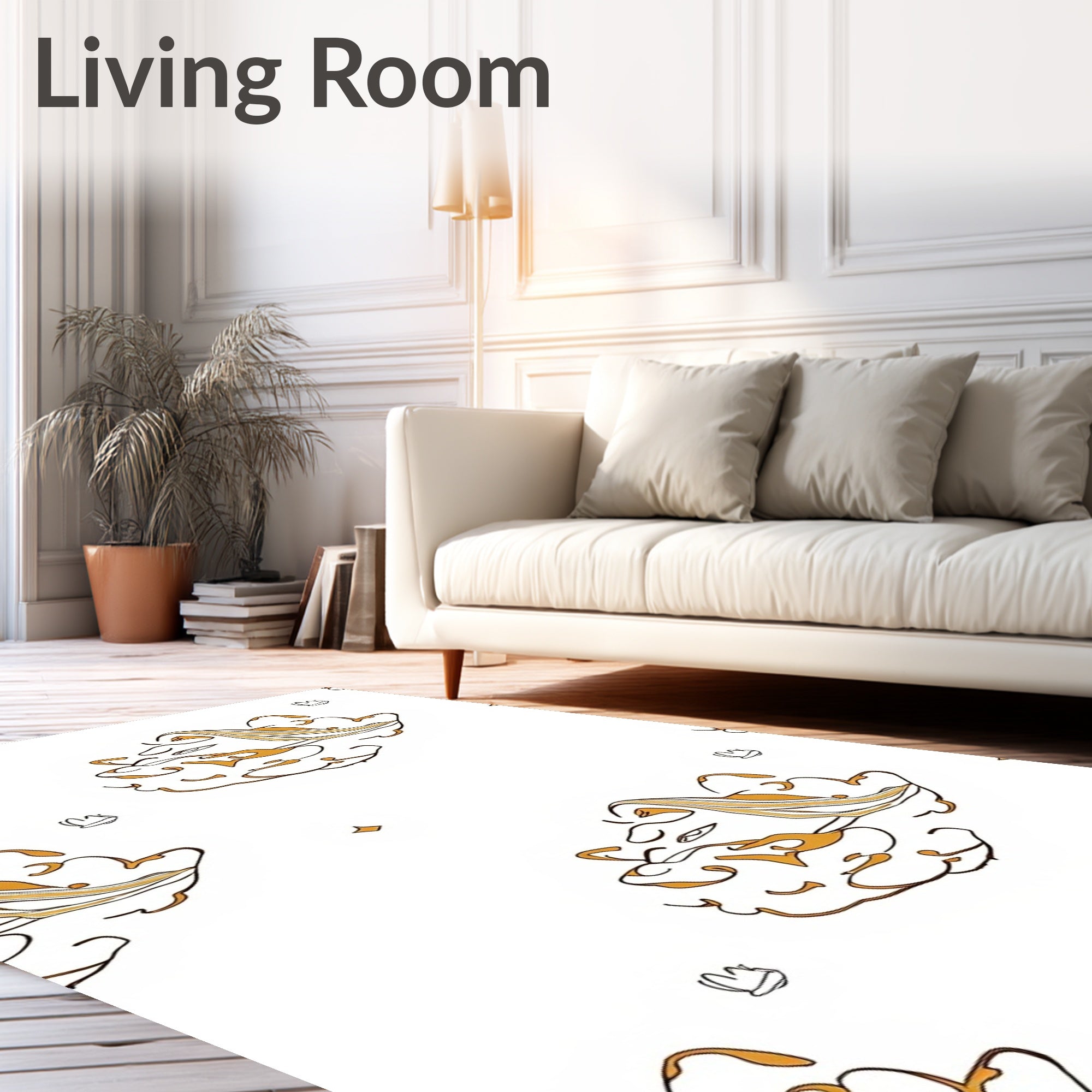 Abstract Swirls Lines Pattern Rug