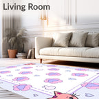Cute Cat Flower Pattern Rug