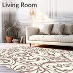 Elegant Floral Swirl Pattern Design Rug