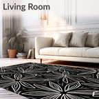 Bold Floral Outline Pattern Rug