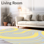 Soft Yellow Sky Marble Pattern Rug