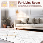 Abstract Orange Grey Geometric Pattern Rug