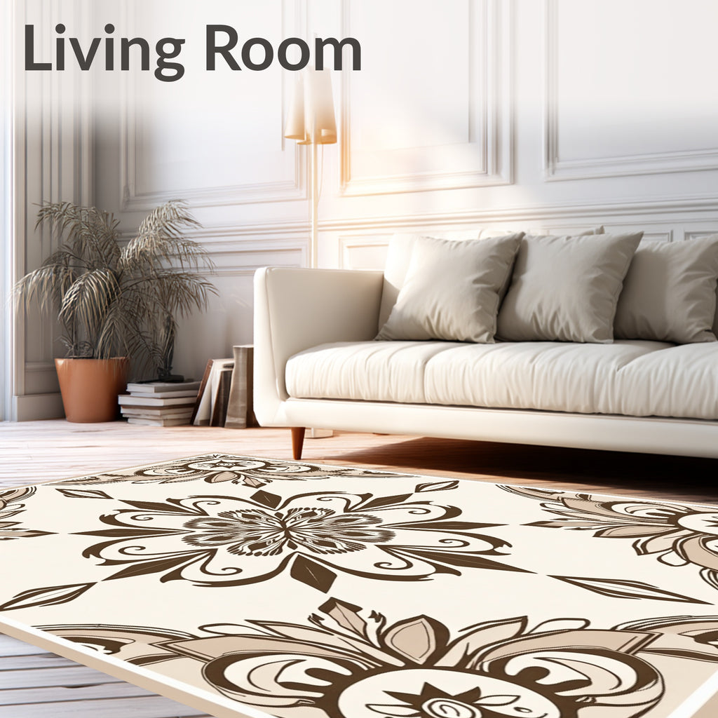 Ornate Floral Mandala Pattern Rug