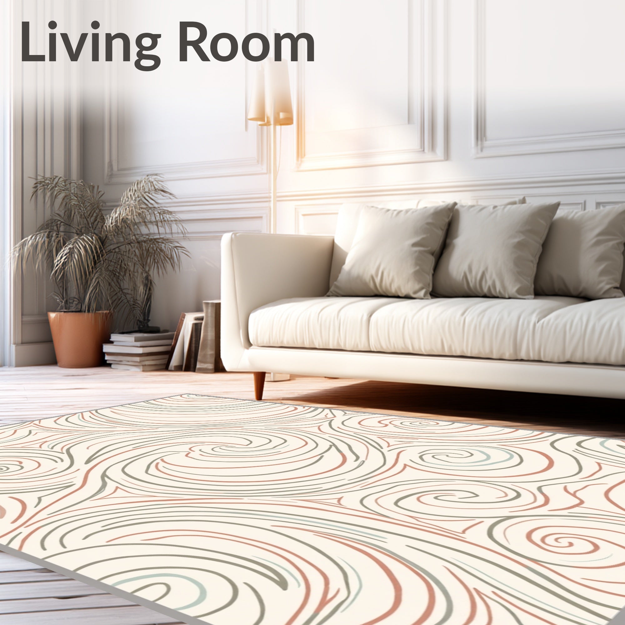 Swirling Abstract Pattern Lines Rug