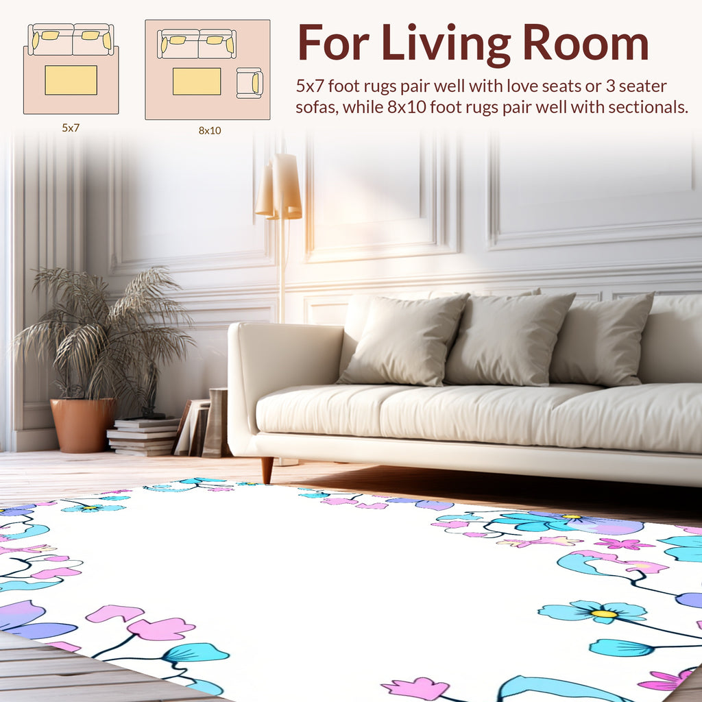 Delicate Floral Pattern With Colors Rug