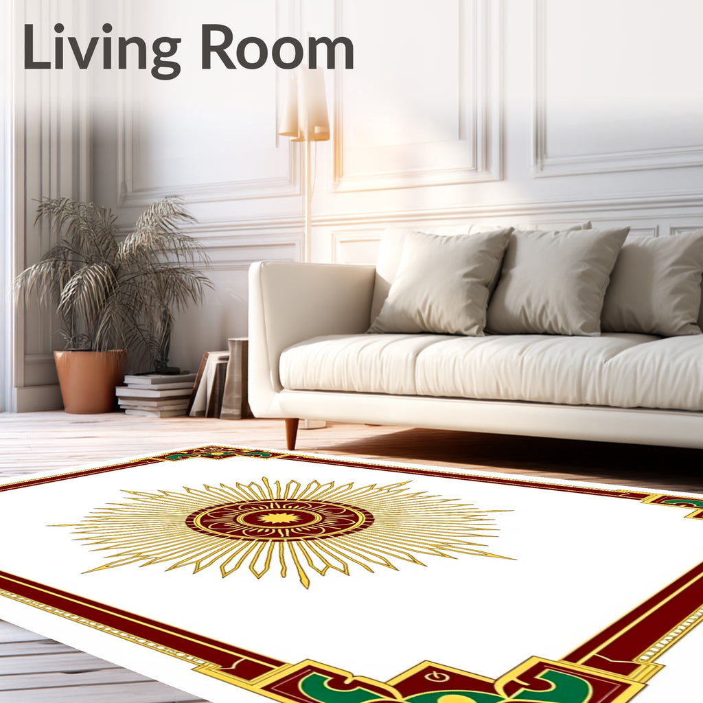 Regal Sunburst Geometric Frame Rug
