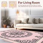 Pink Floral Medallion Motif Rug