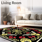 Bold Sun Flower Folk Art Rug