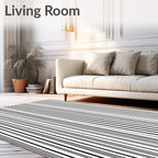 Bold Contemporary Vertical Stripe Pattern Rug
