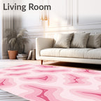 Pink Concentric Layered Abstract Pattern Rug
