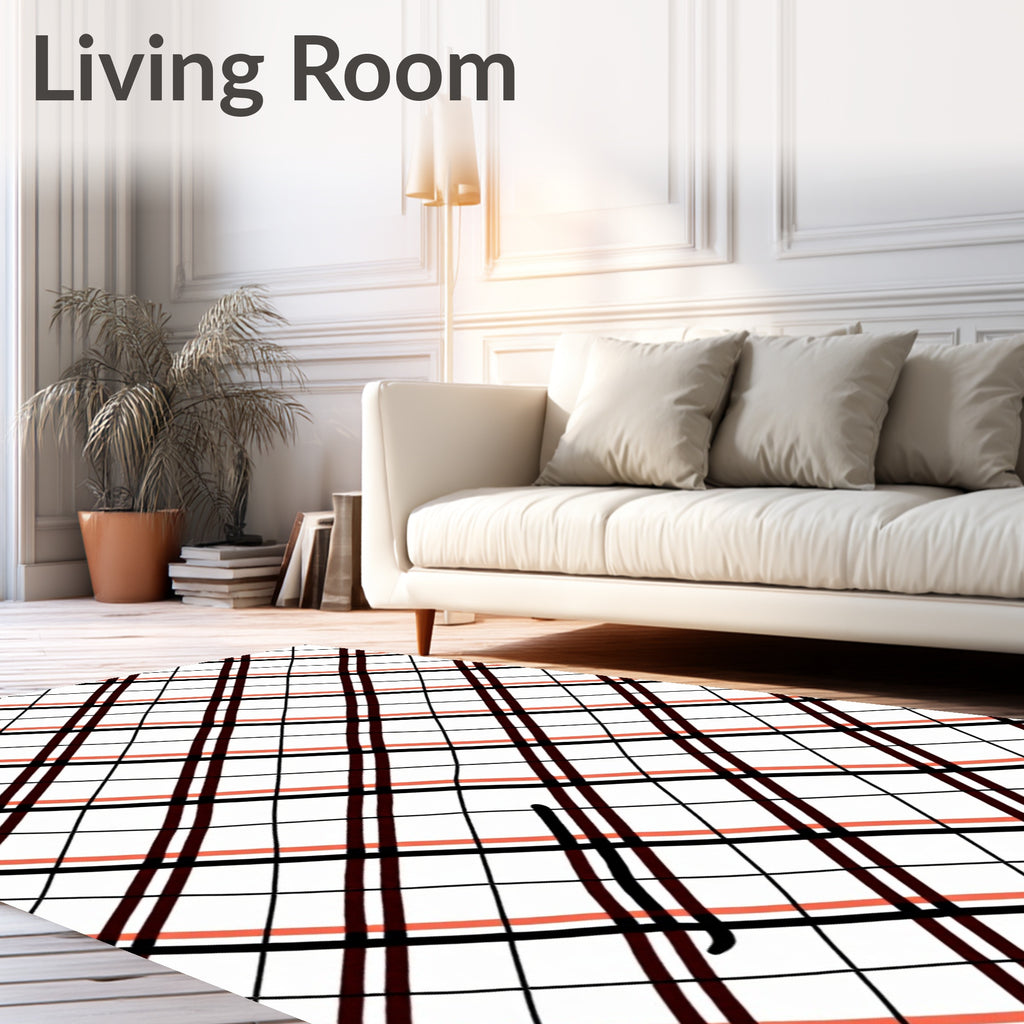 Diagonal Grid Pattern Rug