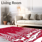 Winter Forest Reindeer Silhouette Rug
