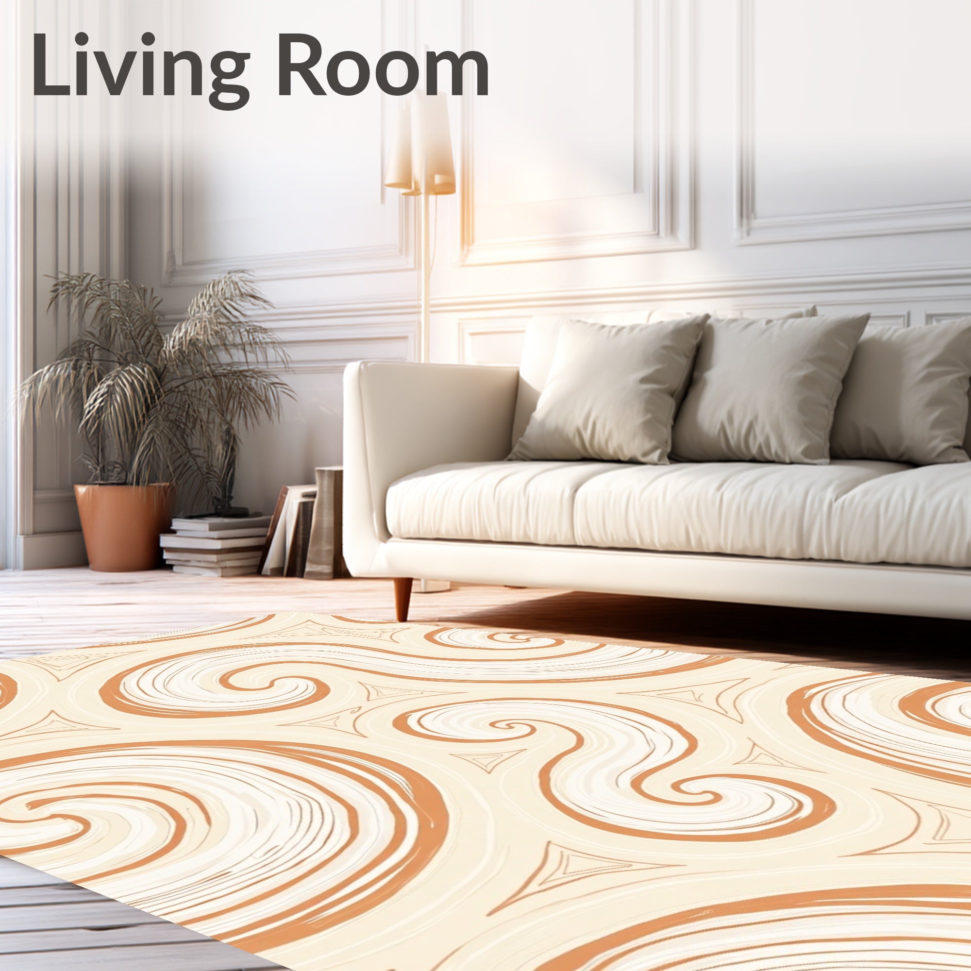 Organic Swirl Pattern with Triangle Accents Rug